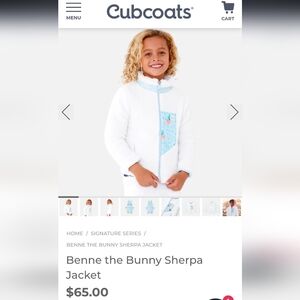 NWT Cubcoats White and Blue Sherpa Bunny Jacket ♡Size 4-5T♡